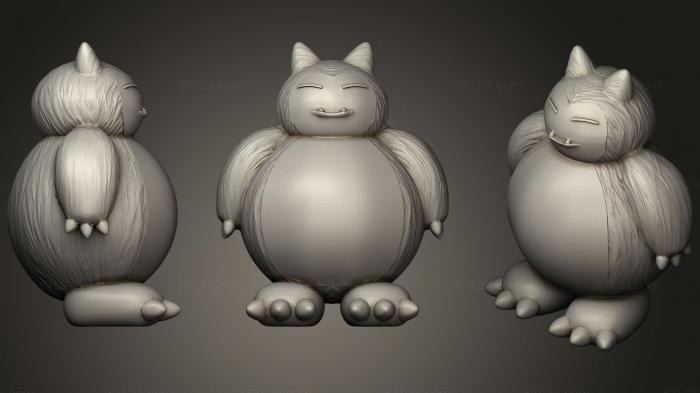 Figurines simple (Textured Snorlax, STKPR_1271) 3D models for cnc